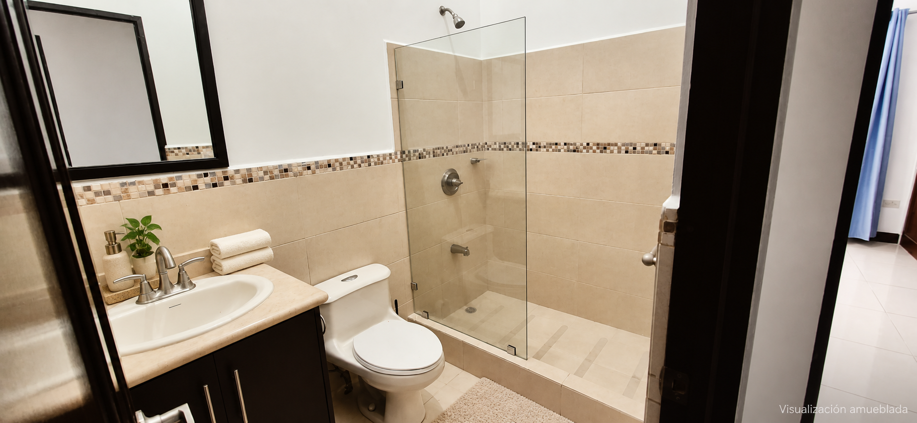 Propuesta amueblada: Baño con ducha